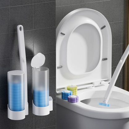 💥Big sale💥 ⏳Disposable Toilet Cleaning System💧Wall-Mounted Toilet Brush with Refillable Cleaning Pads, Effortless Deep Cleaning & Hygienic Bathroom Solution!🚽