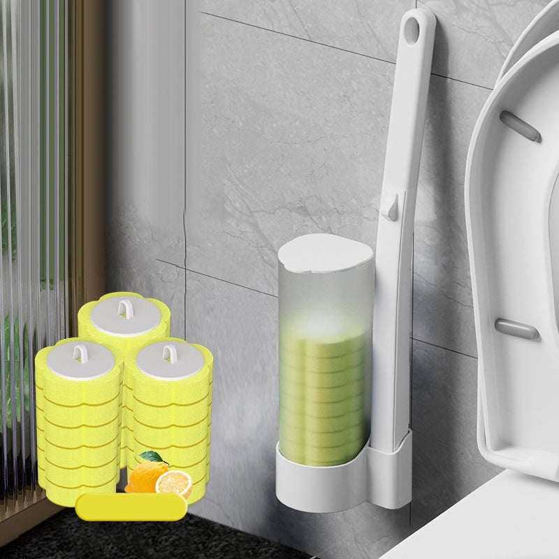 💥Big sale💥 ⏳Disposable Toilet Cleaning System💧Wall-Mounted Toilet Brush with Refillable Cleaning Pads, Effortless Deep Cleaning & Hygienic Bathroom Solution!🚽